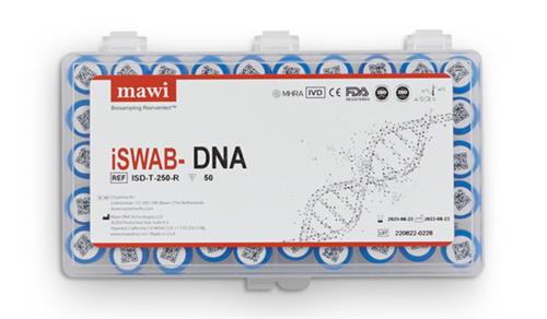 iSWAB-DNA-250 rack of 50 collection tubes